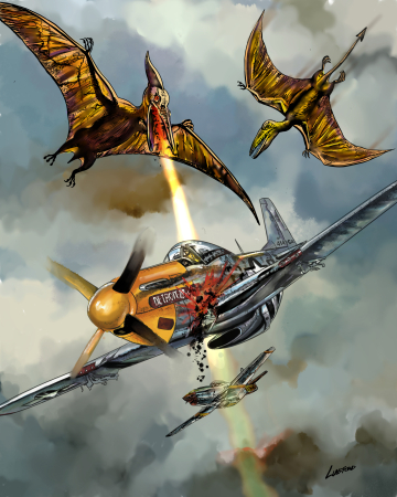 P-51 and Fiying Dinos