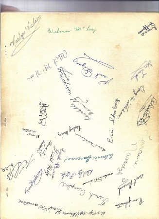 BACK of the BALMORAL YEAR BOOK - 1955 - STUDENT SIGNATURTES