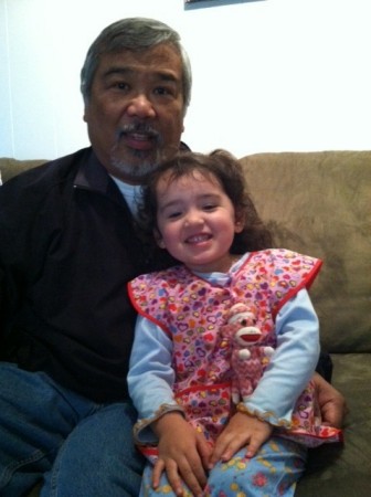 With my granddaughter Violet 