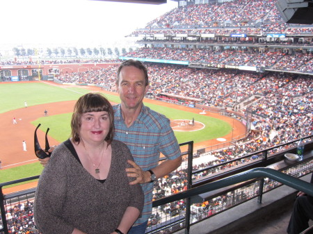 My husband and I at a Giants game