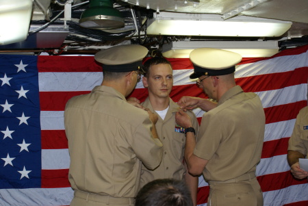 Being pinned a Navy Chief, September 2008.