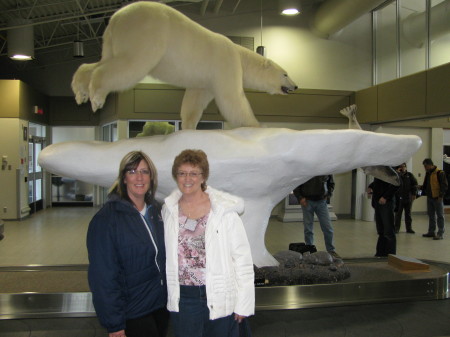 Daughter Susan and I at Yellowknife Airport