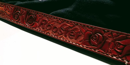 hand tooled custom leather dog collar