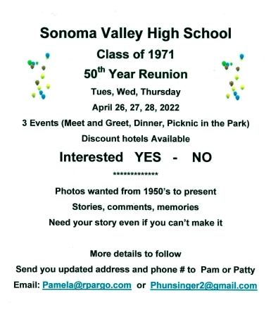 Patty Hunsinger's album, Sonoma Valley High Class of 1972 reunion