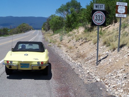 On the road--Route 66 in our 65 Corvette 2014