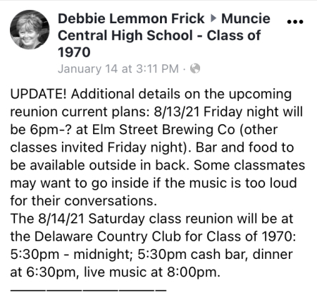 Deborah Frick's album, Muncie Central High School Reunion