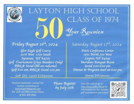 Layton High School Class of ‘74 50th Reunion