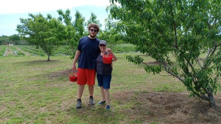 Strawberry picking for Mothers Day W/ Grandson