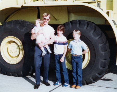 Kids and I at Fire Station #2 TAFB. 1980.