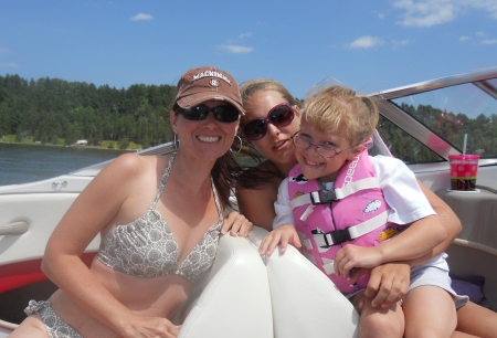 Girls going for ride on Granpa's boat 2012