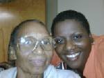 My mom and I after my mother's brain surgery for an anuersym 2009