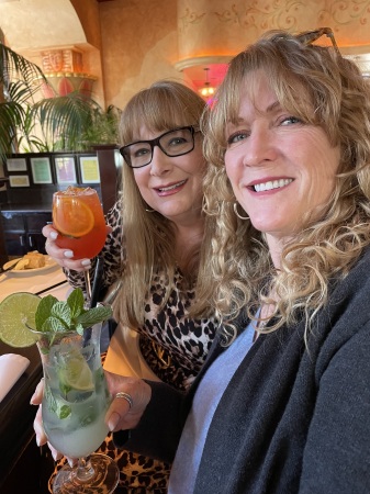 Drinks with cousin Lorie at Cheesecake Factory