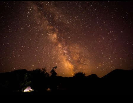 Montana night sky.  Milky Way in the backgroun