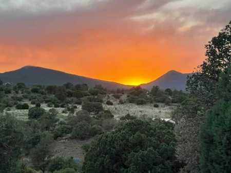 Sunset in Silver City NM, over Bear Mountain