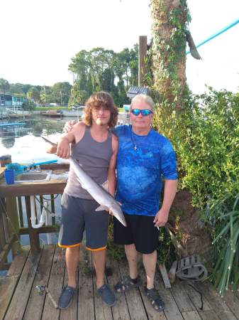 Colton and Aaron after our shark fishing exped