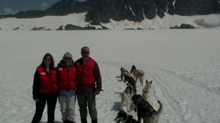 Dog sledding on a Glacier in Alaska