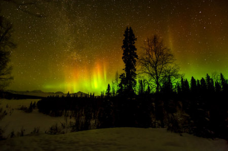 Midnight Aurora - Near Anchorage Alaska