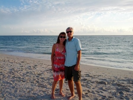 Sunset  on the Gulf with wife