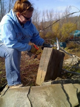 Chiseling out the "Home Work" Patio 