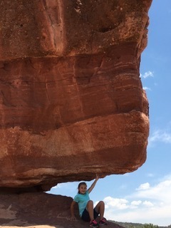 Rock Held Up by Abby in Garden of Gods, CO
