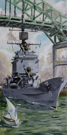 Painting USS Long Beach CGN-9, Coronado Bridge