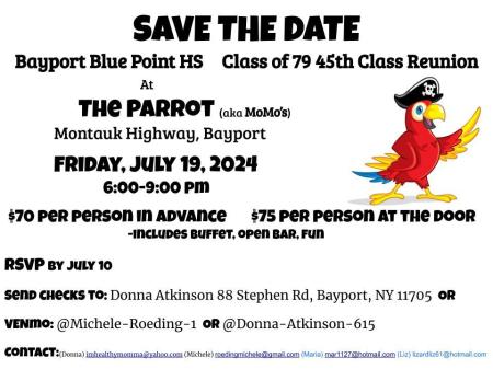Bayport-Blue Point Class of 79 45th High School Reunion