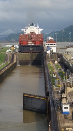 Inside one of the Panama Canal Locks