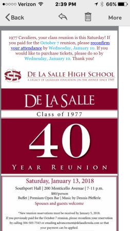 40 year DLS Reunion for Class of 1977