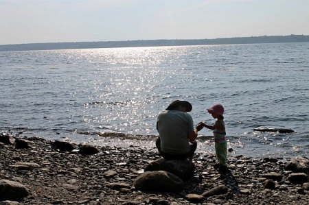 With Sophia Grace on our beach in Maine