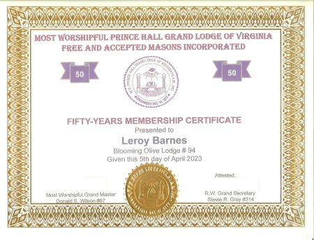 Fifty-Years Membership Award