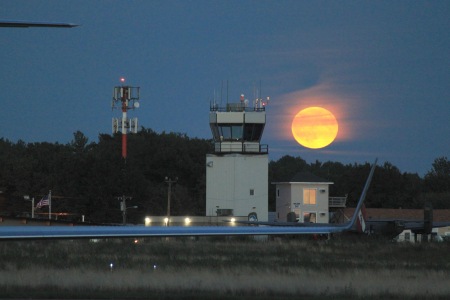 Moon Rise from Beverly Airport