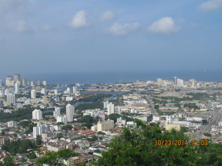 Cartagena, Colombia from mountain view