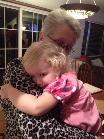 Loving hugs for her Great Grandma