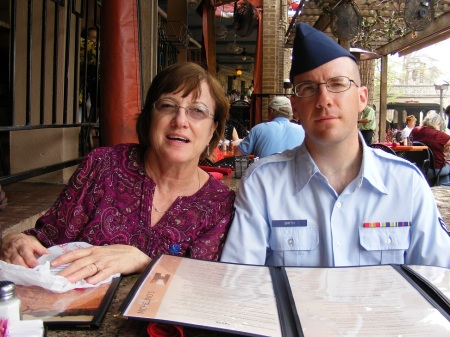 Mom and Chris at River Walk Cafe