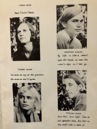 James Goethe's album, Prew School Yearbook 1970