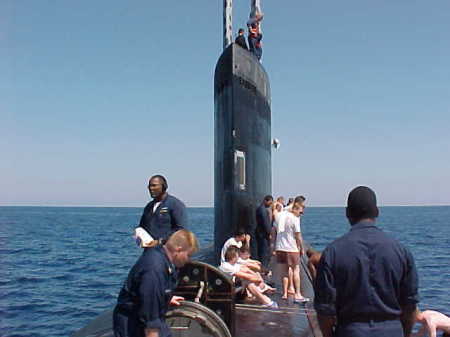 Submarine swim call in the Bahamas