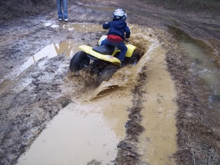 My grandson Barron having fun on his 4 wheeler