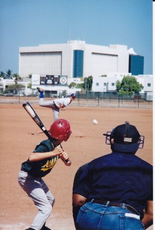 My son Steven pitching in Jeddah, Saudi Arabia