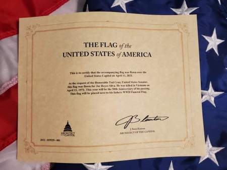 Flag flown over state capital in honor of Joe 