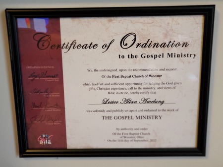 Ordained in Ministry 9/11/22