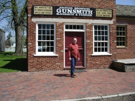 Ron visiting John Browning's gun shop 