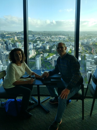 Dinner at the top of Sky Tower in Auckland, NZ