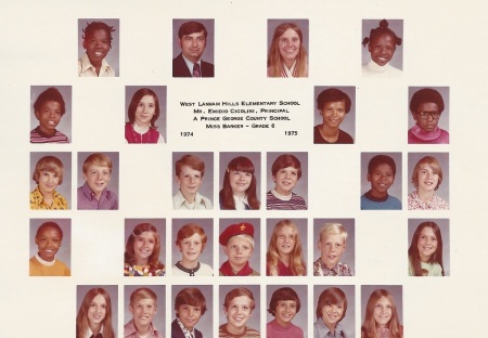 Miss Barker's 6th grade class, 1975
