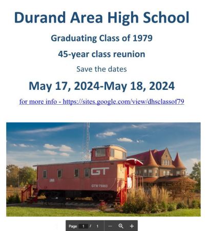 Durand High School Class of 79 Reunion