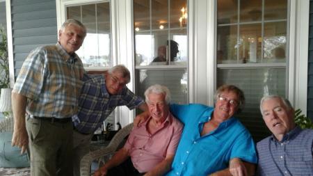 Class of 59 football team members Hanging Out 