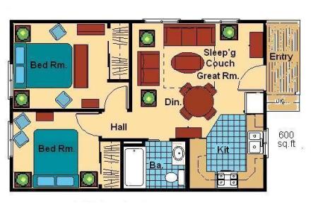 TYPICAL  FLOOR PLAN 600 SQFT