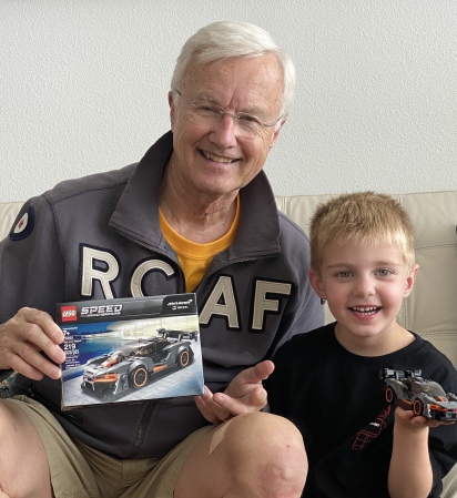 Papa Ronnie, Ethan and Legos McLaren Senna.