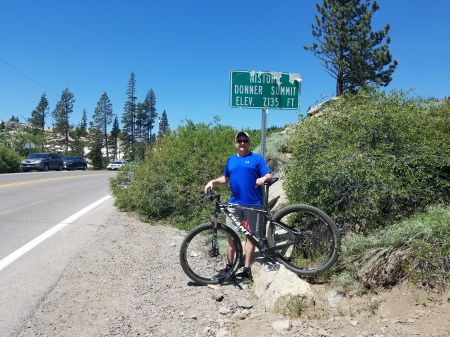 Riding over Donner Pass.