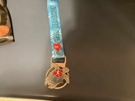 Kauai 1/2 Marathon finisher medal 2023 