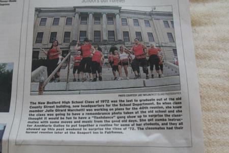 Standard times article & photo of our 40th Reunion & Flashdance.